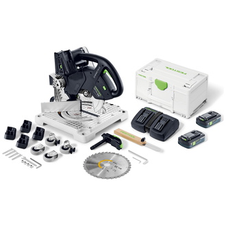 Festool Akku-Leistensäge SYMC 70 4,0 EBI-Plus SYMMETRIC, incl. Energie-Set 2x4 Ah, Kreissägeblatt, Zubehör, Systainer