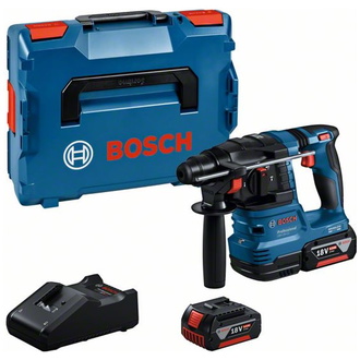 Bosch Akku-Bohrhammer GBH 18V-22, SDS-plus, incl. 2x Akku GBA 4 Ah, Schnellladegerät, Zubehör, L-BOXX