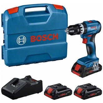 Bosch Professional Set: Akku-Schlagbohrschrauber GSB 18V-45, 3x ProCORE18V 4.0Ah, L-Case