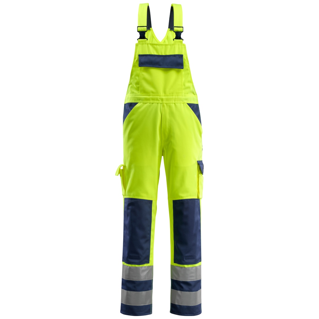 Mascot SAFE COMPETE Warnlatzhose mit Knietaschen Barras Gr. 76C46 gelb/marine