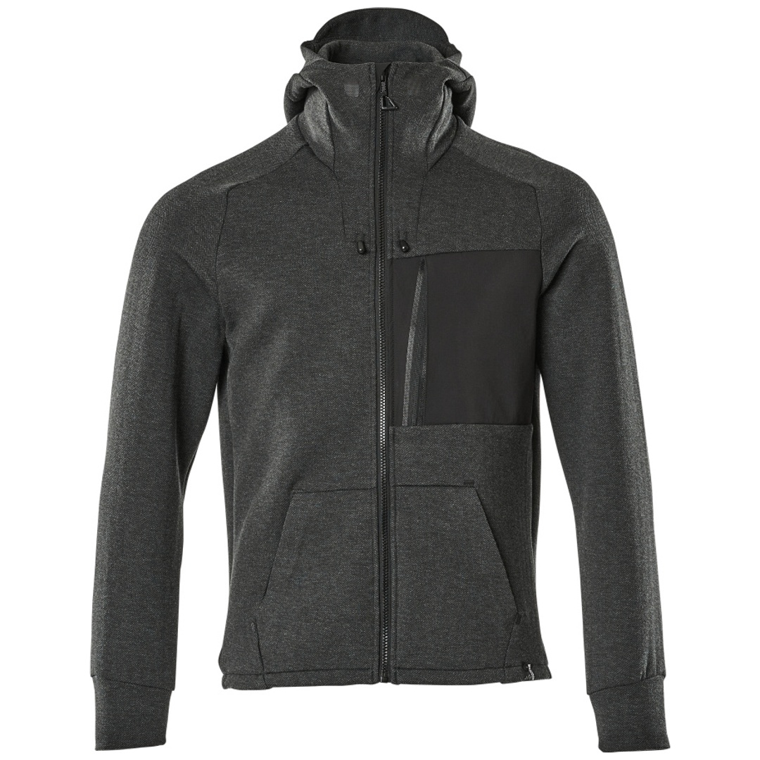 Mascot Kapuzensweatshirt ADVANCED mit Reißverschluss 17384 Gr. 4XL schwarz-meliert