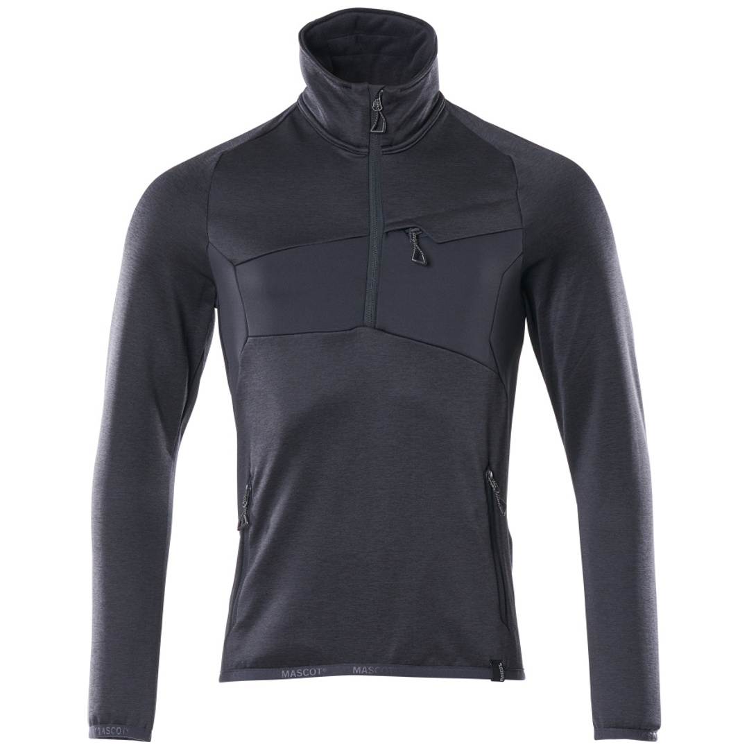 Mascot ACCELERATE Fleecepullover mit kurzem Reißverschluss, moderne Passform 18003 Gr. XS schwarzblau