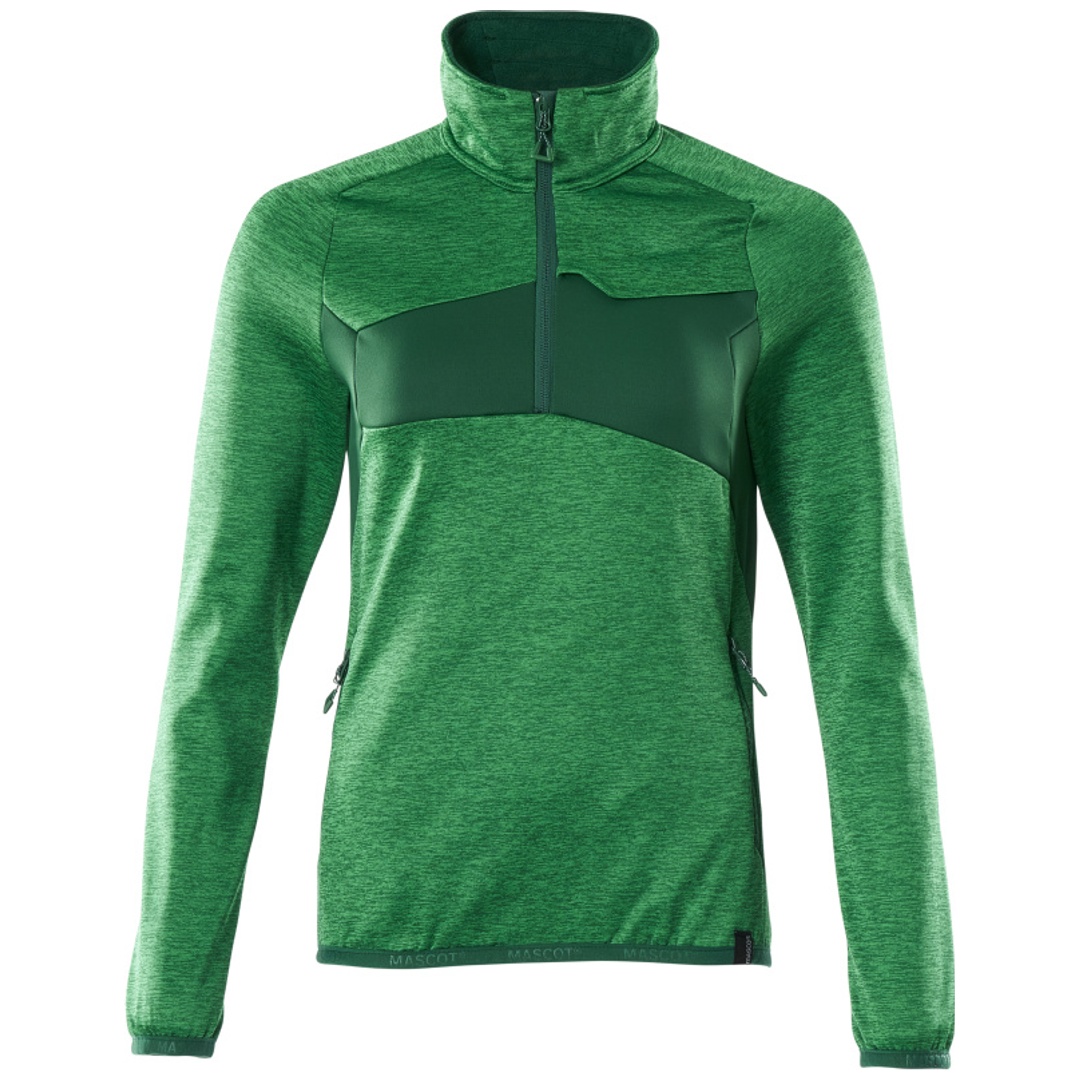 Mascot ACCELERATE Fleecepullover mit kurzem Reißverschluss, Damenpassform 18053 Gr. 2XL grasgrün/grün