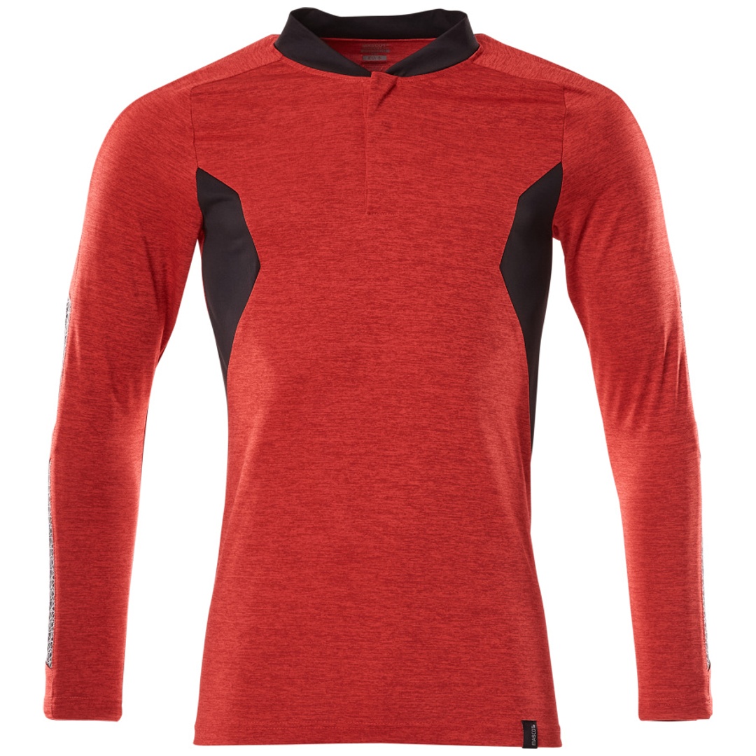 Mascot MASCOT® ACCELERATE Polo-Shirt, feuchtigkeitstransportierendes COOLMAX® PRO, langarm, moderne Passform Gr. 2XL verkehrsrot/schwarz