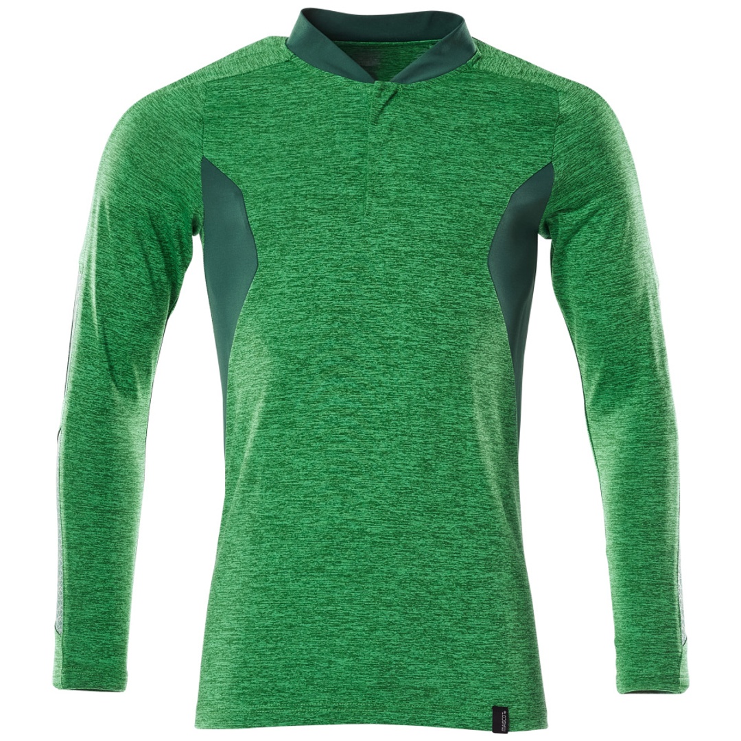 Mascot MASCOT® ACCELERATE Polo-Shirt, feuchtigkeitstransportierendes COOLMAX® PRO, langarm, moderne Passform Gr. L grasgrün/grün