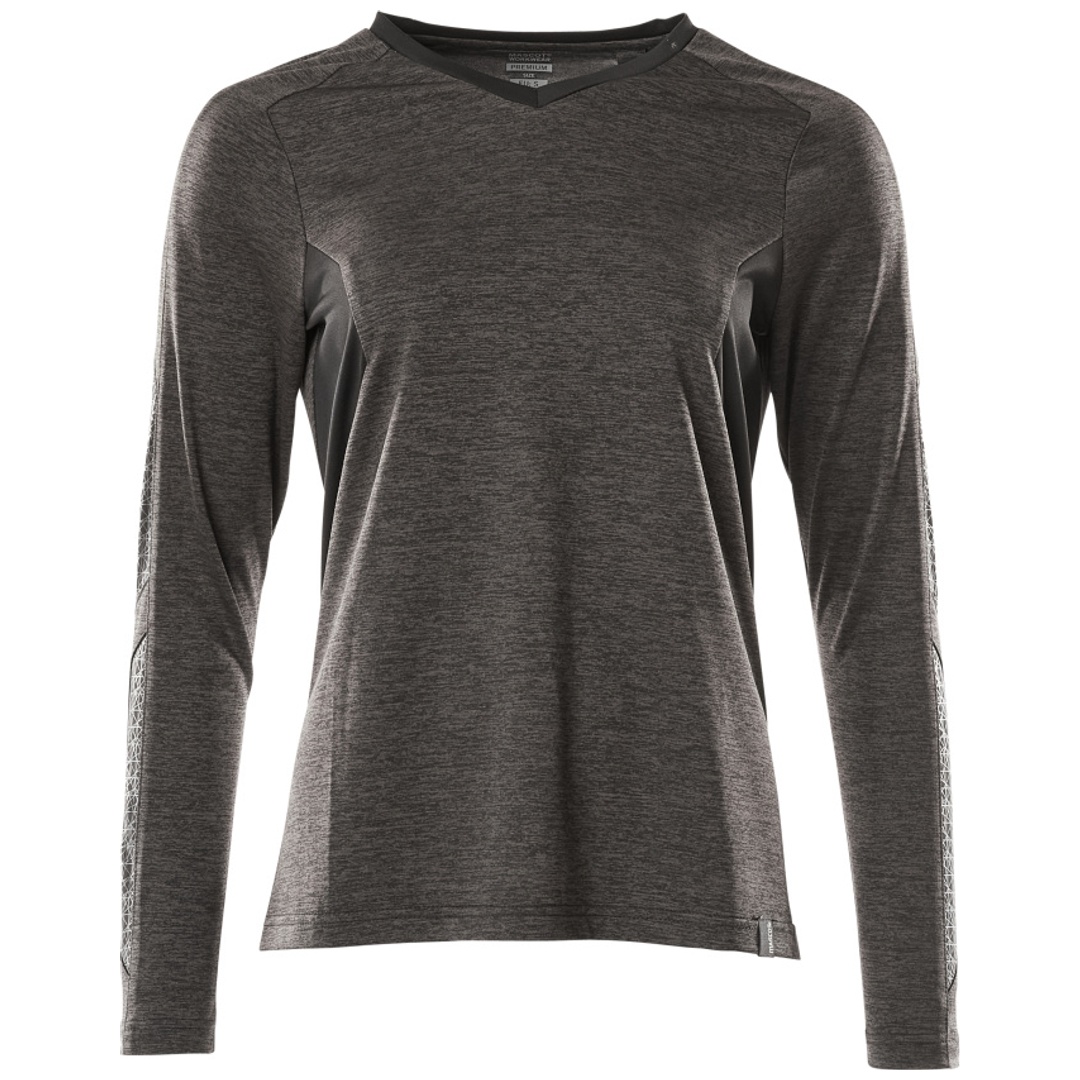 Mascot T-Shirt COOLMAX ACCELERATE Damen langarm 18091 Gr. 5XL dunkelanthrazit  meliert/schwarz