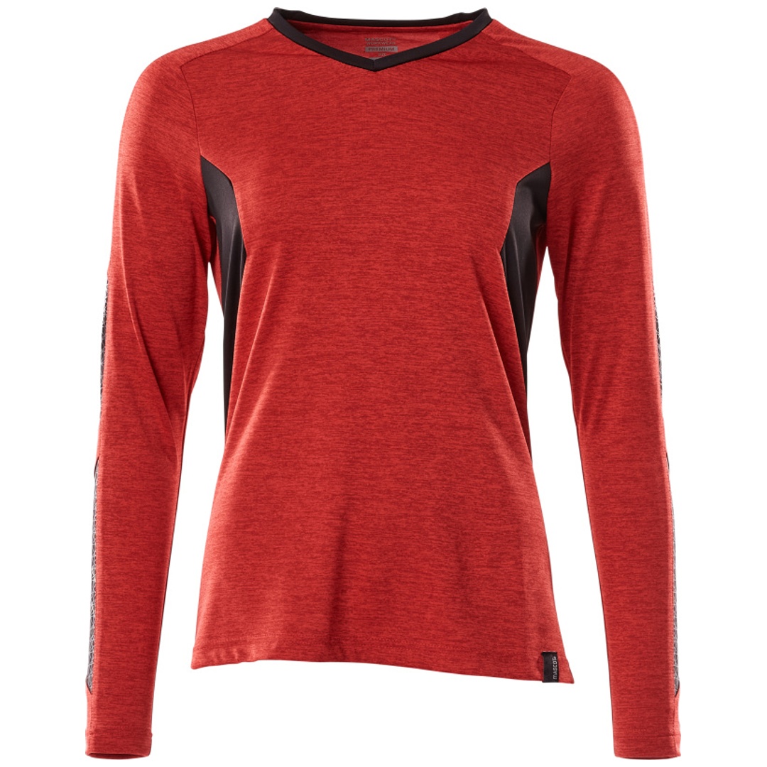 Mascot T-Shirt COOLMAX ACCELERATE Damen langarm 18091 Gr. 5XL verkehrsrot meliert/schwarz