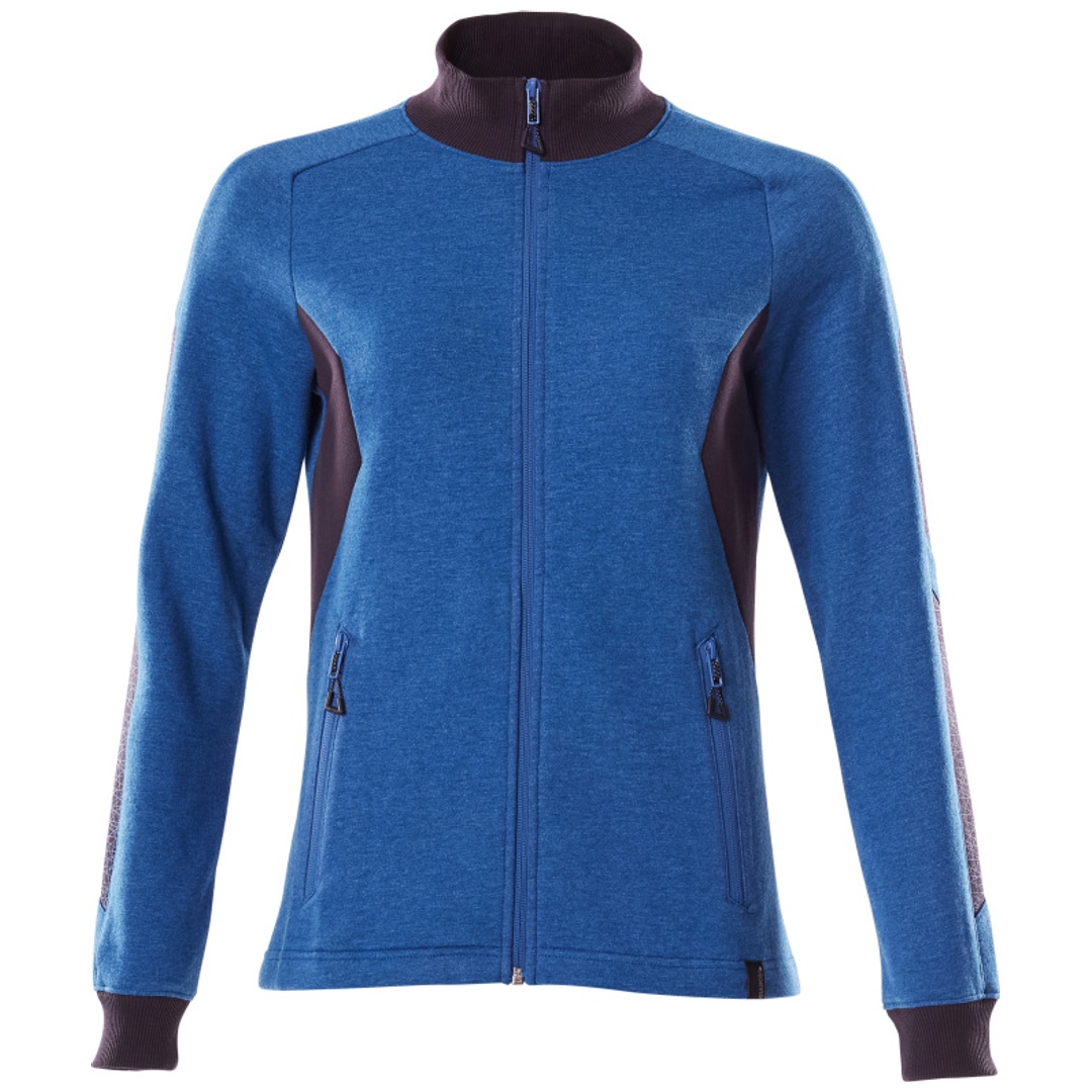 Mascot ACCELERATE Sweatshirt mit Reißverschluss, Damenpassform 18494 Gr. 2XL azurblau/schwarzblau