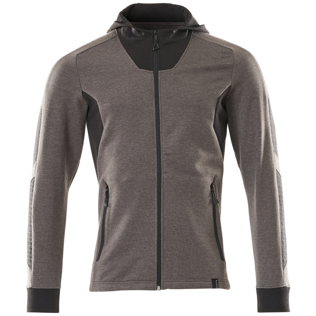 Mascot Kapuzensweatshirt ACCELERATE mit Reißverschluss, moderne Passform Gr.3XL dunkelanthrazit/schwarz