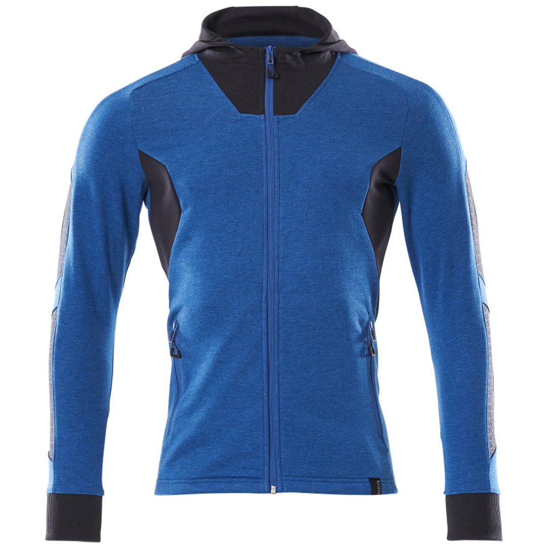Mascot Kapuzensweatshirt ACCELERATE mit Reißverschluss, moderne Passform Gr.4XL azurblau/schwarzblau