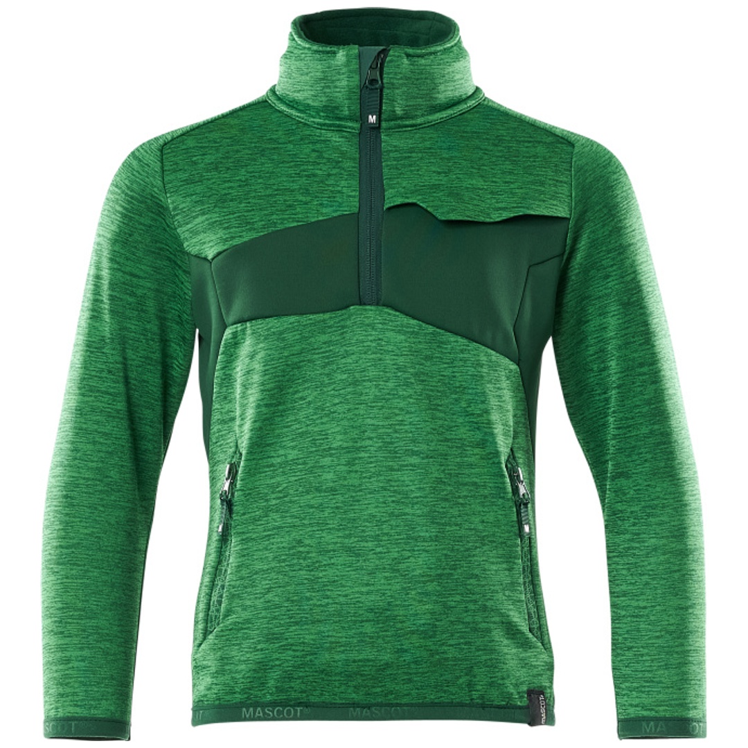 Mascot MASCOT® ACCELERATE Fleecepullover für Kinder mit kurzem Reißverschluss Gr. 116 grasgrün/grün