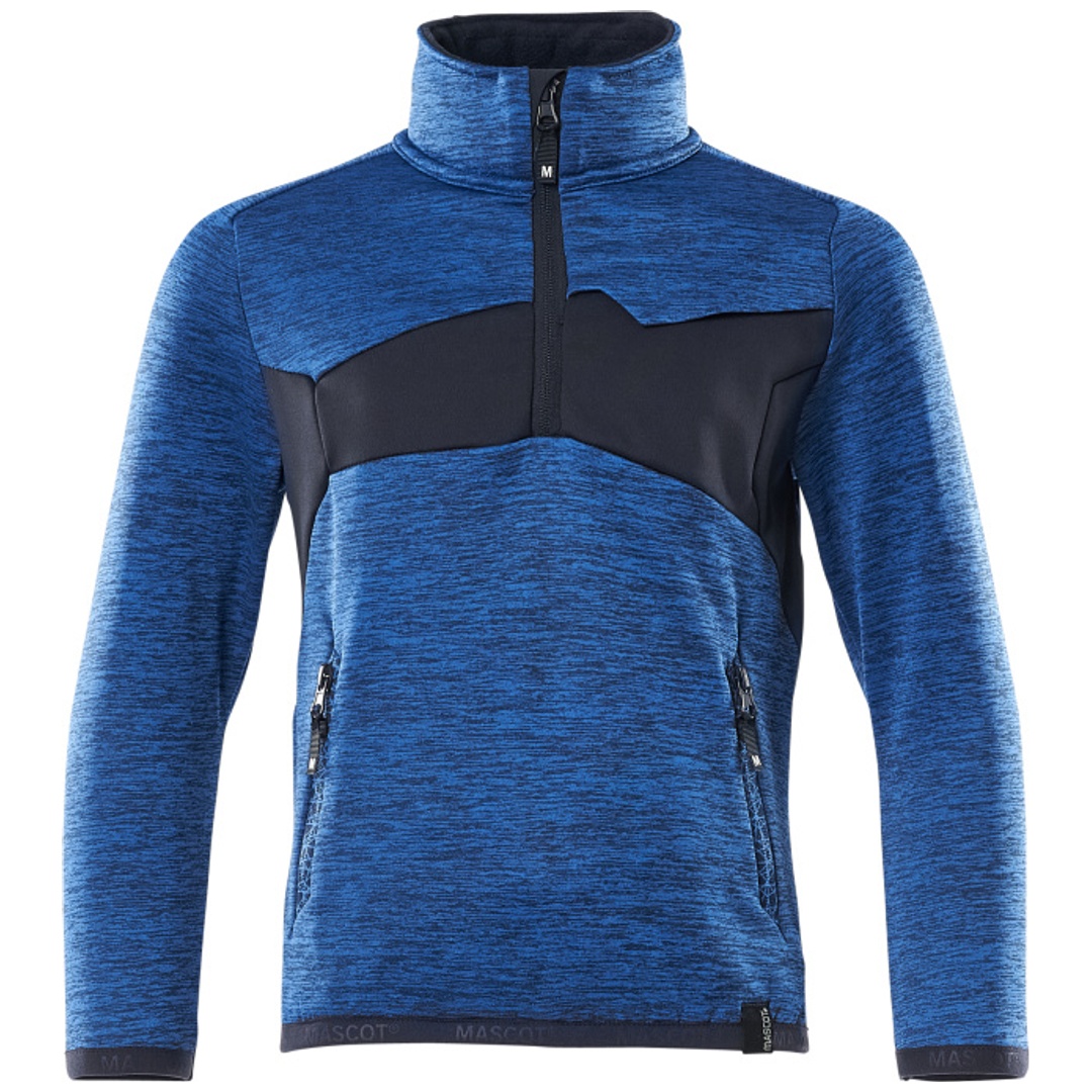 Mascot MASCOT® ACCELERATE Fleecepullover für Kinder mit kurzem Reißverschluss Gr. 104 azurblau/schwarzblau