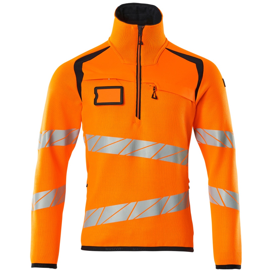 Mascot Strickpullover mit kurzem Reißverschluss 5XL hi-vis orange/schwarzblau