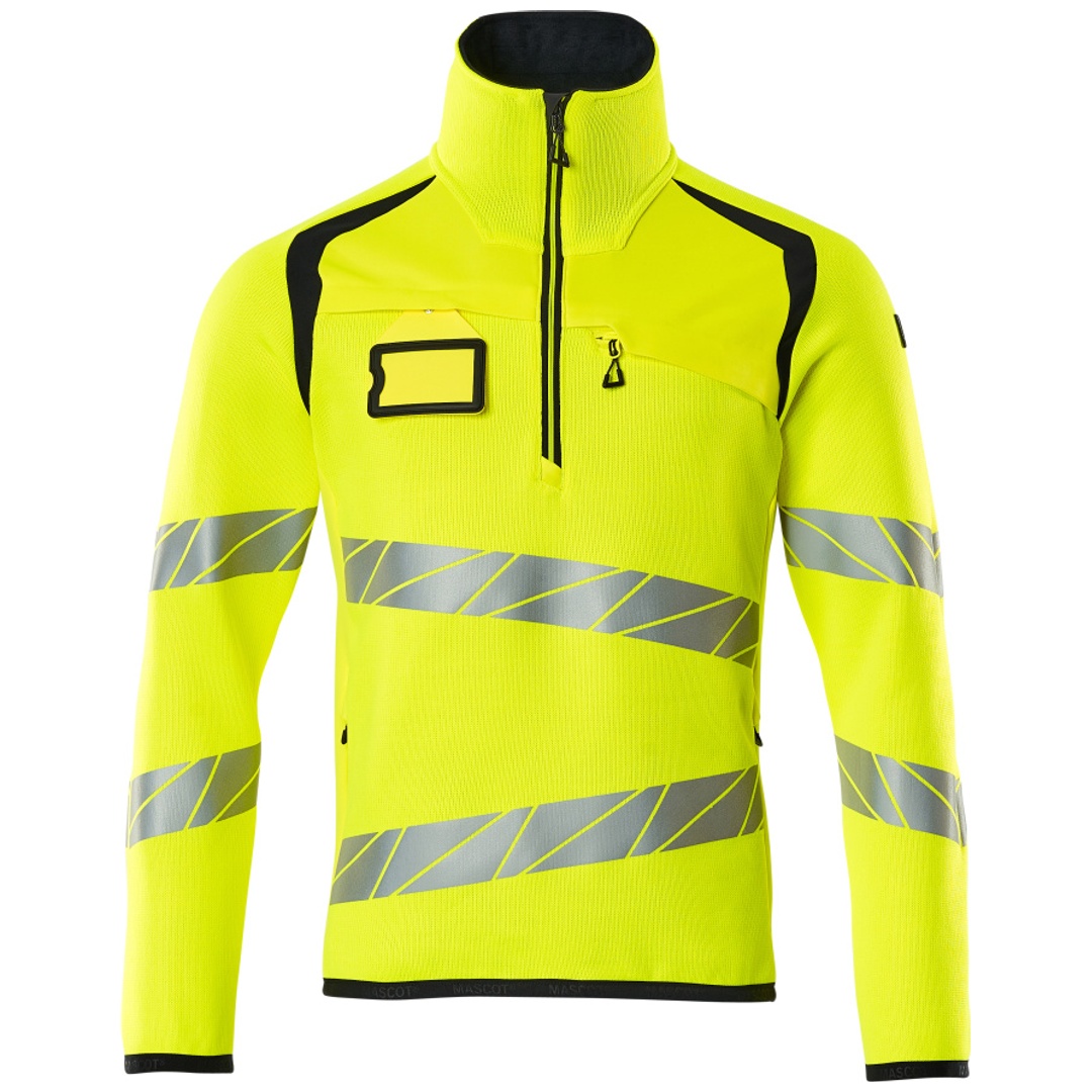 Mascot Strickpullover mit kurzem Reißverschluss 4XL hi-vis gelb/schwarzblau