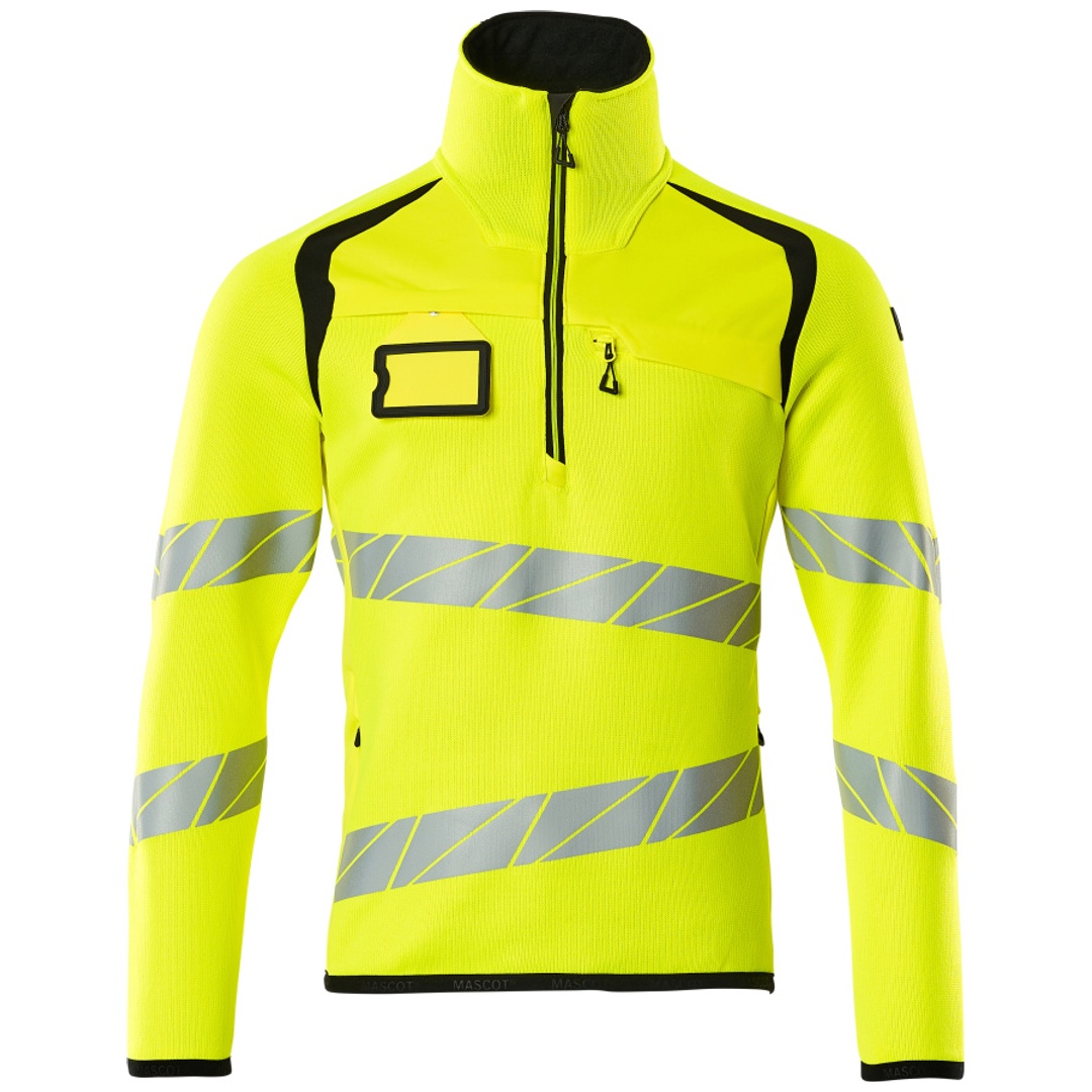 Mascot Strickpullover mit kurzem Reißverschluss 5XL hi-vis gelb/schwarz