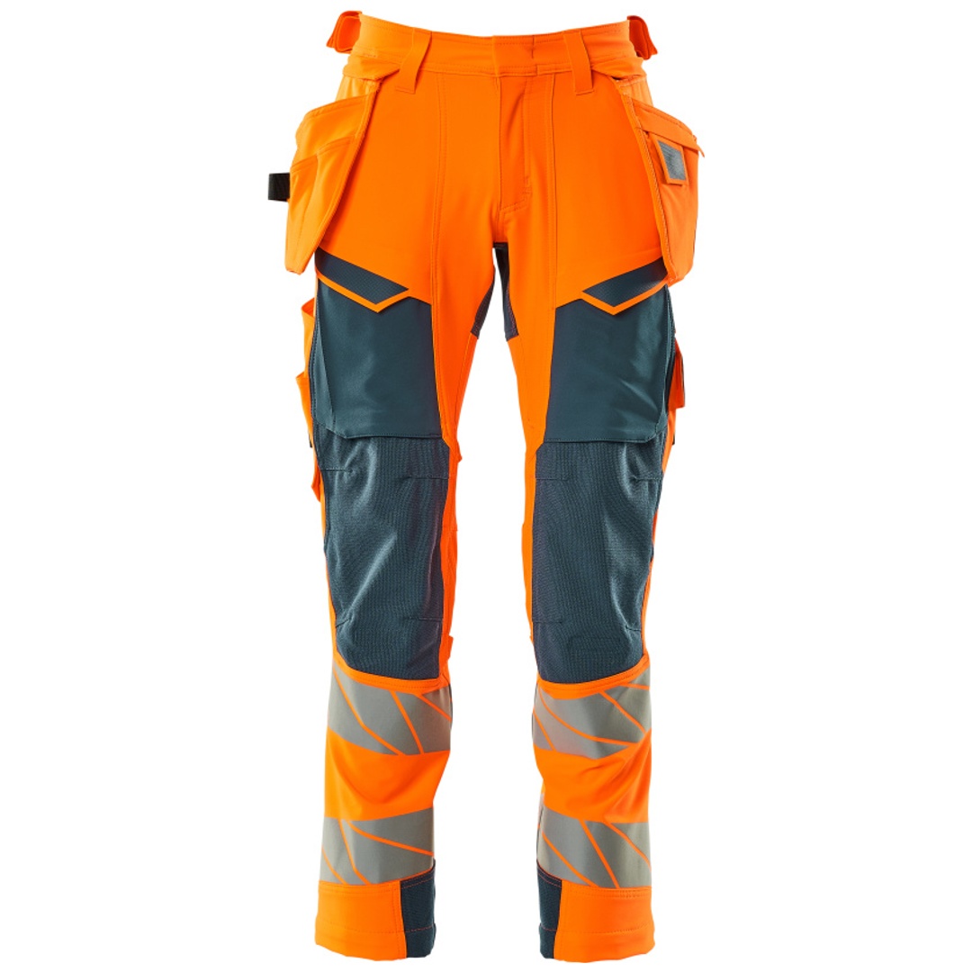 Mascot Warn-Stretchhose mit Hängetaschen 19031-711 Gr. 54 hi-vis orange/dunkelpetroleum