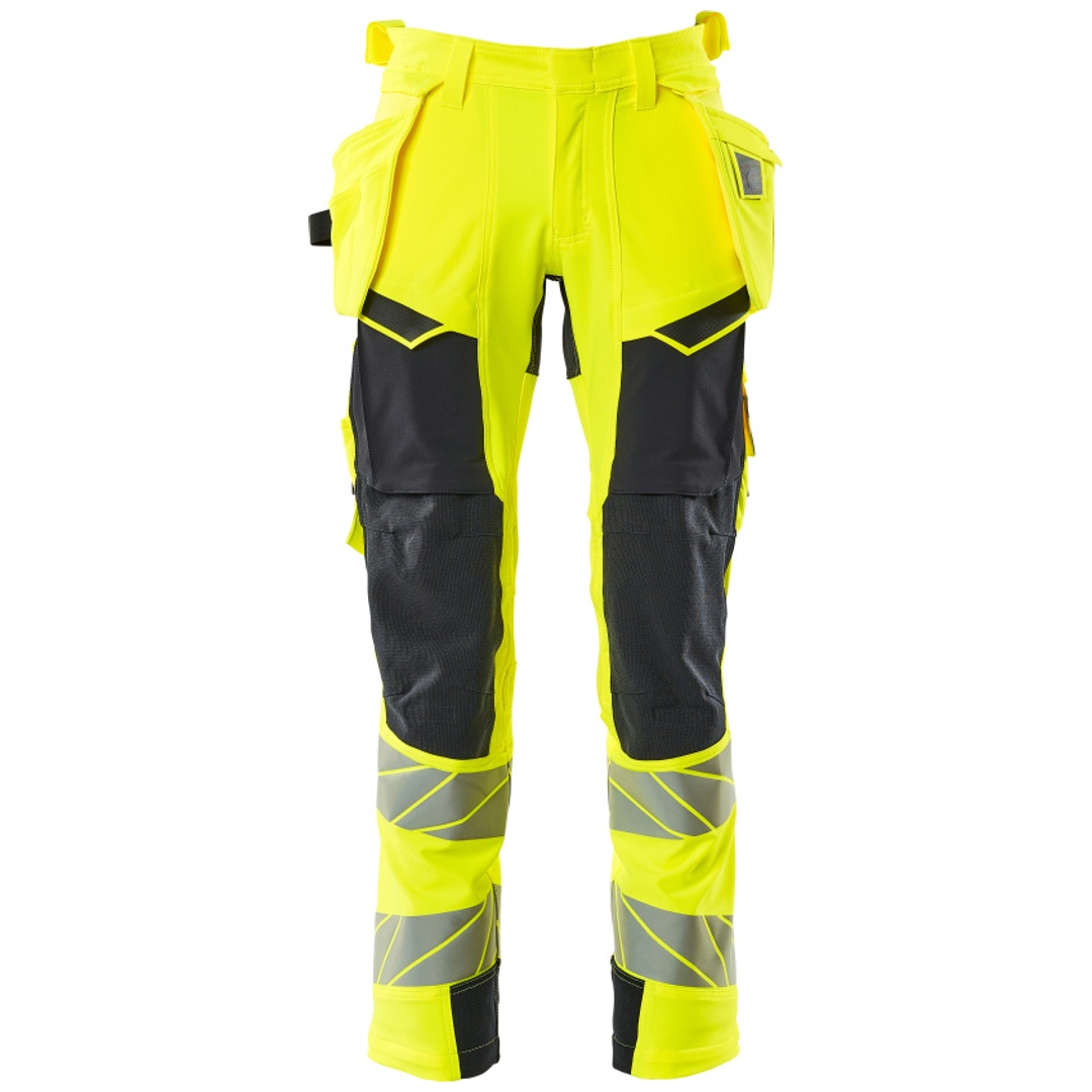 Mascot Warn-Stretchhose mit Hängetaschen 19031-711 Gr. 62 hi-vis gelb/schwarzblau