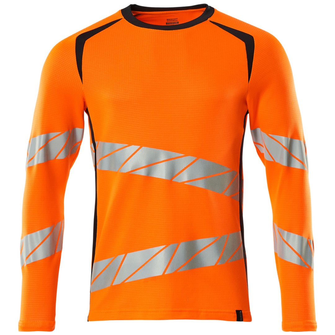 Mascot T-Shirt, langarm 19081-771-14010 Gr. M hi-vis orange/schwarzblau