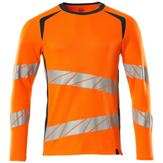 Mascot T-Shirt, Langarm, moderne Passform T-shirt Gr. 4XLONE, hi-vis orange/dunkelpetroleum