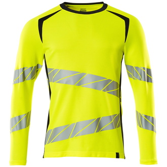 Mascot T-Shirt, Langarm, moderne Passform T-shirt Gr. 5XLONE, hi-vis gelb/schwarzblau