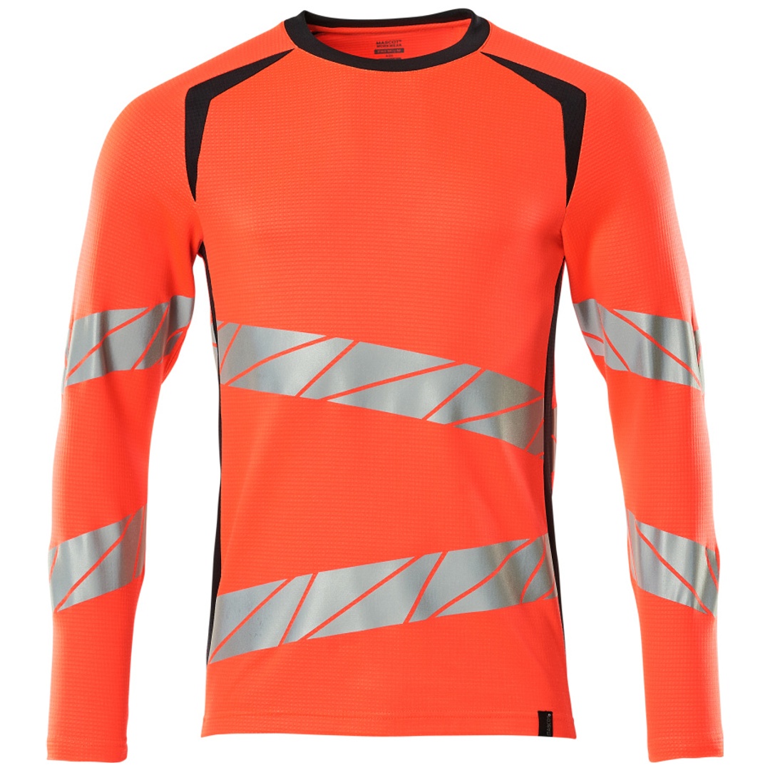 Mascot T-Shirt, langarm 19081-771-22210 Gr. L hi-vis rot/schwarzblau