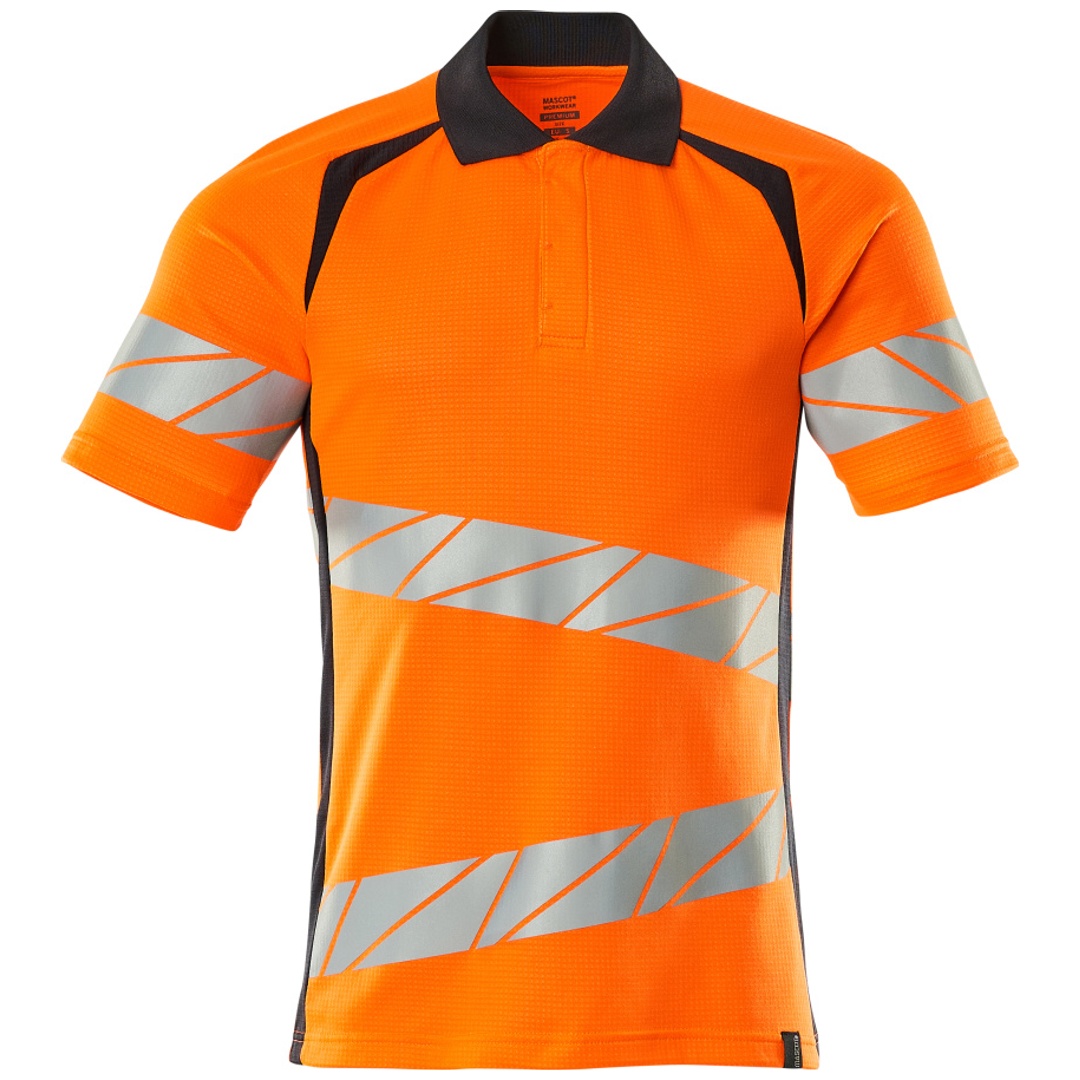 Mascot Polo-Shirt, moderne Passform Polo-shirt Gr. M ONE, hi-vis orange/schwarzblau