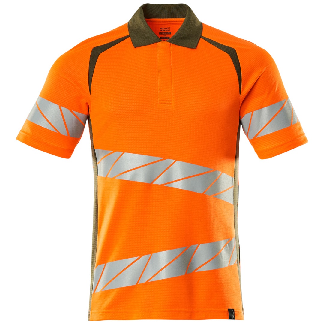 Mascot Polo-Shirt, moderne Passform Polo-shirt Gr. M ONE, hi-vis orange/moosgrün