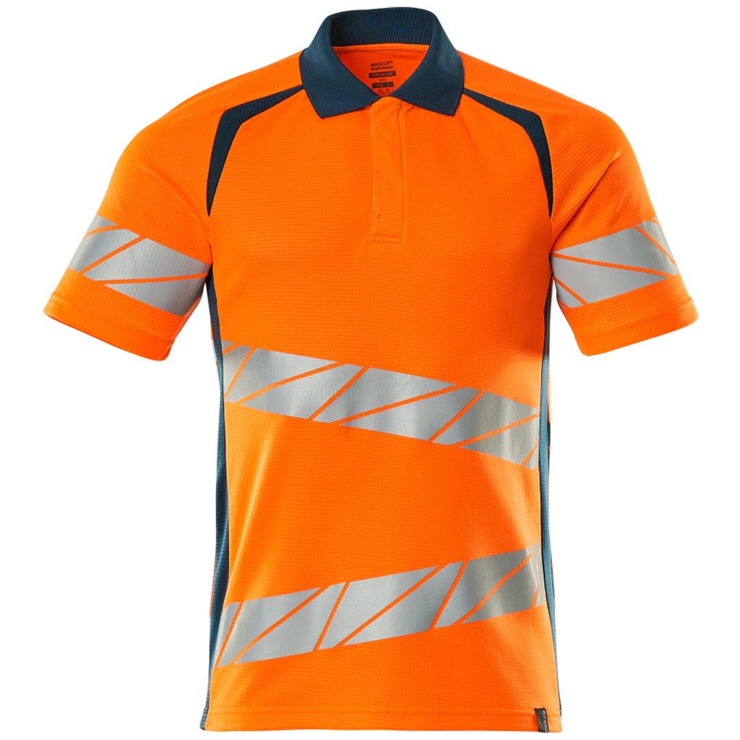 Mascot Polo-Shirt, moderne Passform Polo-shirt Gr. 3XLONE, hi-vis orange/dunkelpetroleum