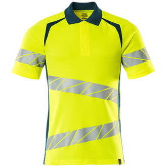 Mascot Polo-Shirt, moderne Passform Polo-shirt Gr. L ONE, hi-vis gelb/dunkelpetroleum