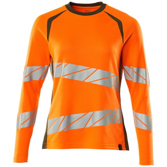 Mascot T-Shirt, Langarm, Damenpassform T-shirt Gr. S ONE, hi-vis orange/moosgrün