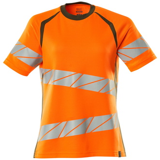 Mascot T-Shirt, Damenpassform T-shirt Gr. 4XLONE, hi-vis orange/moosgrün