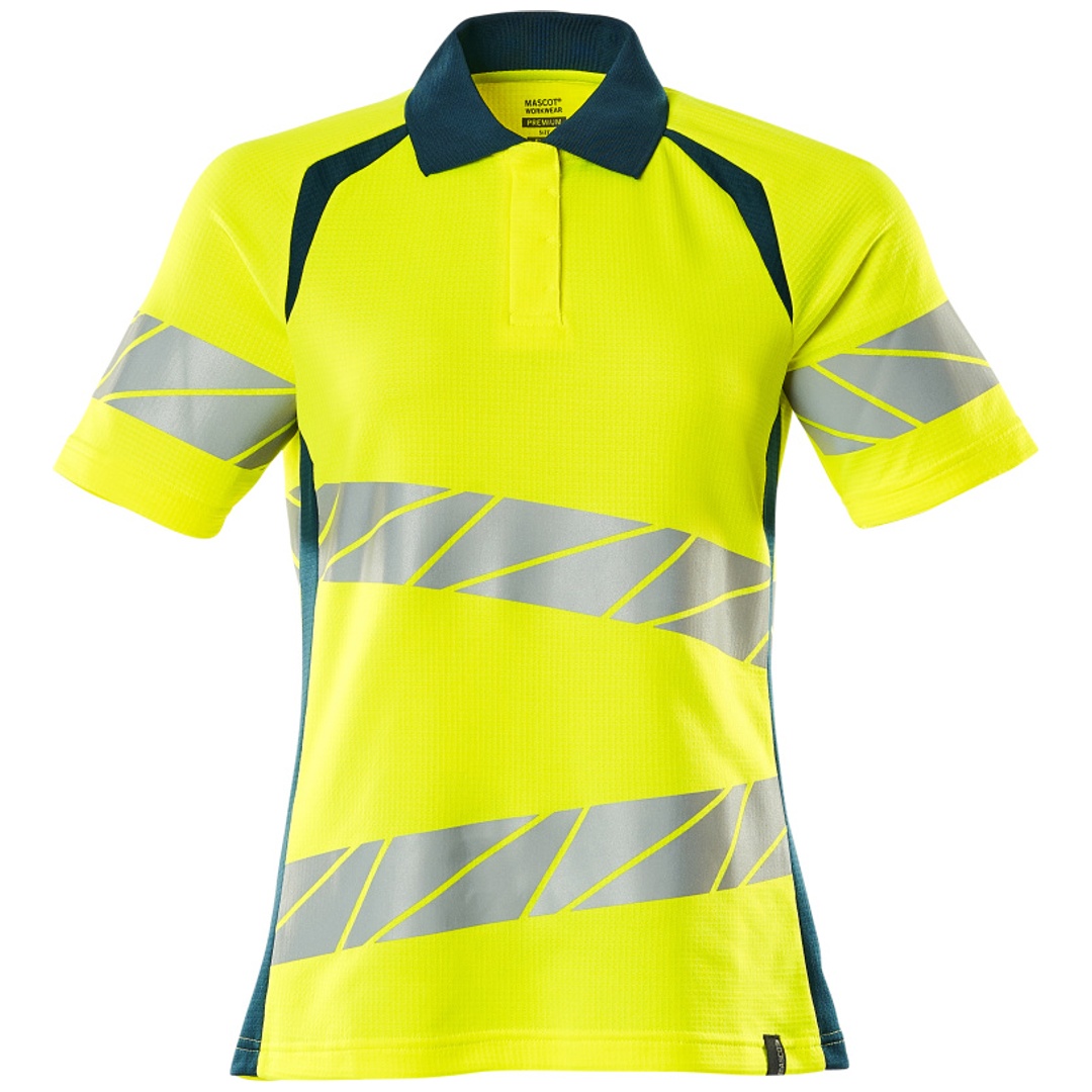 Mascot Damen-Polo-shirt 19093-771-1744 Gr. XL hi-vis gelb/dunkelpetroleum