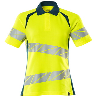 Mascot Polo-Shirt, Damenpassform Polo-shirt Gr. 4XLONE, hi-vis gelb/dunkelpetroleum