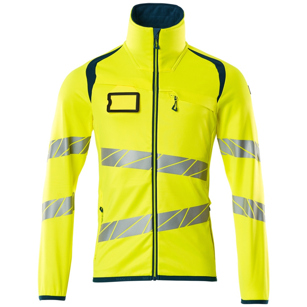 Mascot Fleecepullover mit Reißverschluss 19103 Gr. 2XL hi-vis gelb/dunkelpetroleum