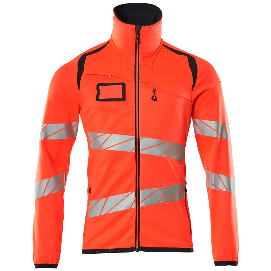 Mascot Fleecepullover mit Reißverschluss 19103 Gr. L hi-vis rot/schwarzblau