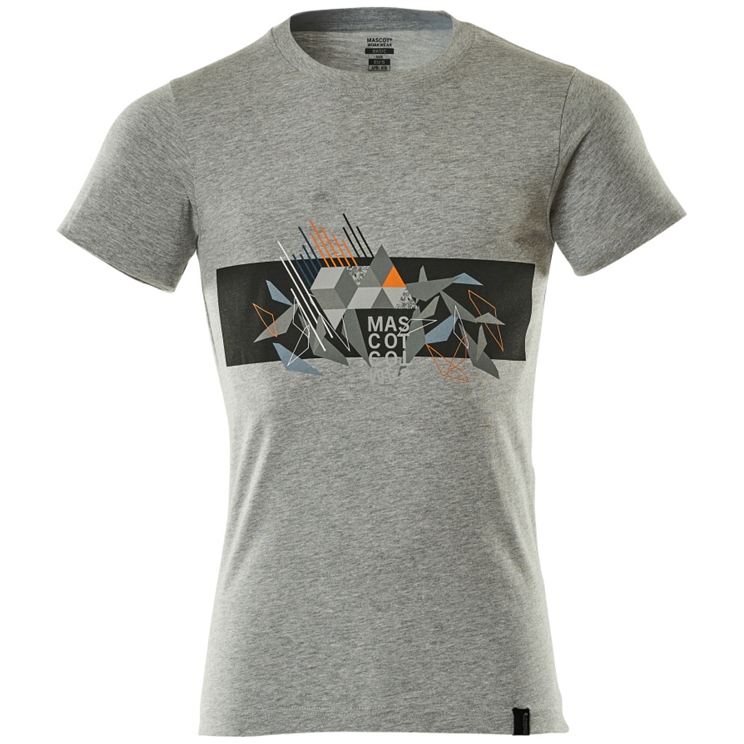 Mascot T-Shirt mit Druck T-shirt Gr. 4XL, grau/hi-vis orange