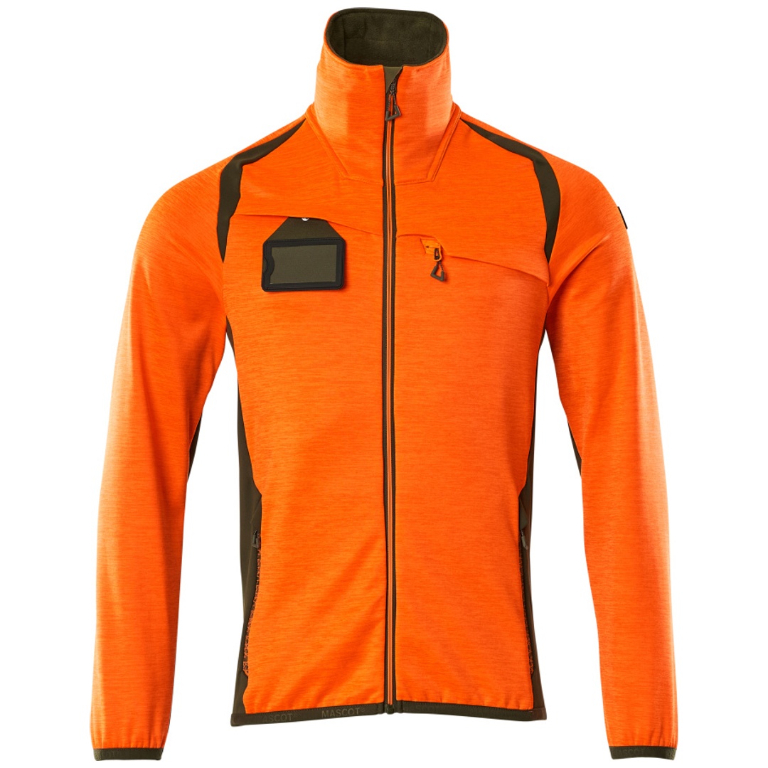 Mascot Fleecepullover mit Reißverschluss 19403 Gr. 5XL hi-vis orange/moosgrün
