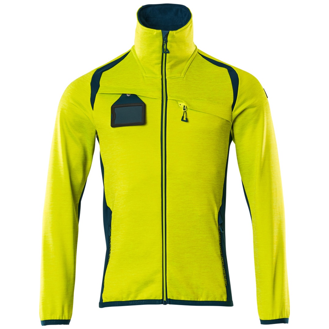 Mascot Fleecepullover mit Reißverschluss 19403 Gr. L hi-vis gelb/dunkelpetroleum