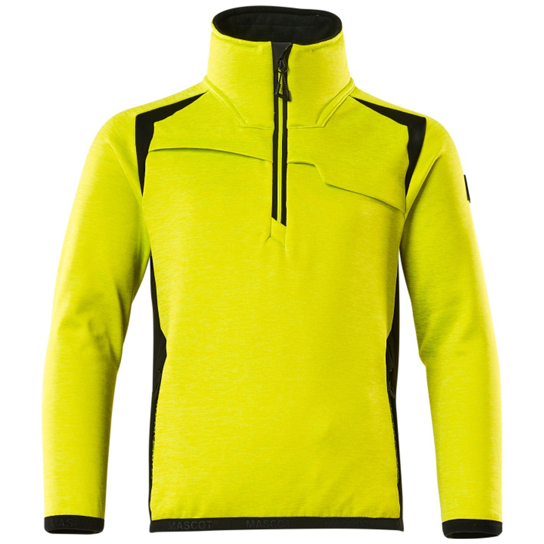 Mascot Fleecepullover für Kinder,Reißverschluss Gr. 140, hi-vis gelb/schwarz