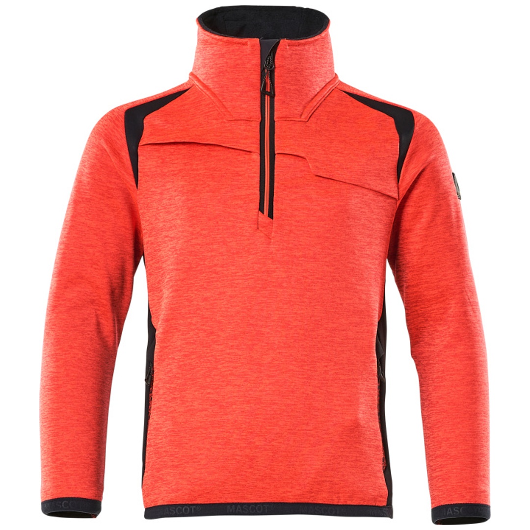 Mascot Fleecepullover für Kinder,Reißverschluss Gr. 152, Hi-vis rot/schwarzblau