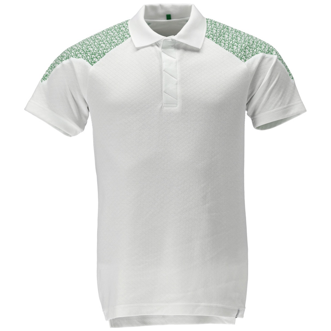 Mascot Polo-Shirt, Kurzarm Polo-shirt Gr. XL, weiss/grasgrün
