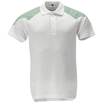 Mascot Polo-Shirt, Kurzarm Polo-shirt Gr. 2XL, weiss/grasgrün