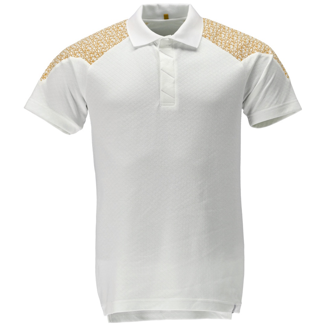 Mascot Polo-Shirt, Kurzarm Polo-shirt Gr. S, weiss/currygelb