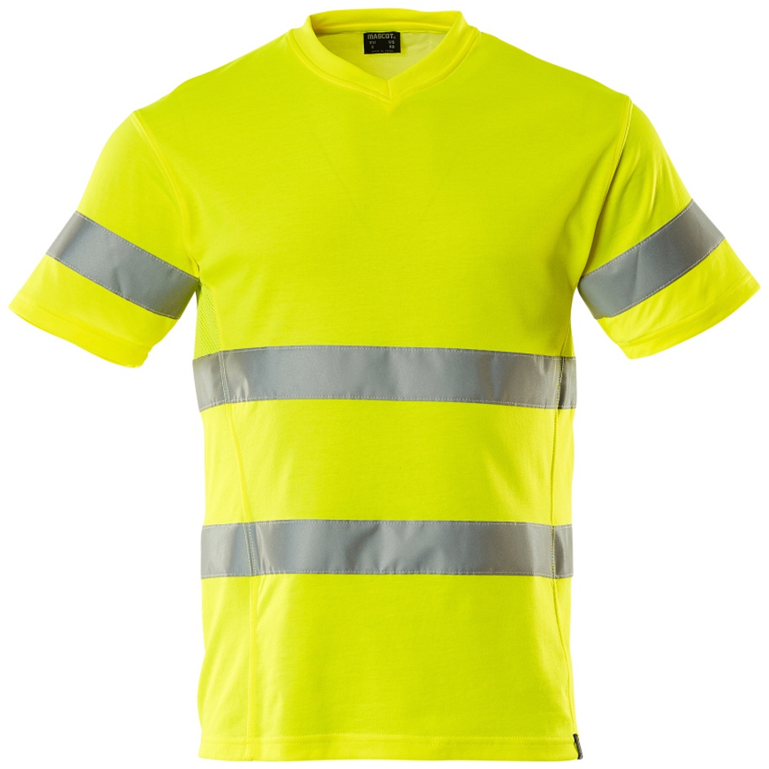Mascot T-Shirt, V-Ausschnitt, moderne Passform T-shirt Gr. S, hi-vis gelb