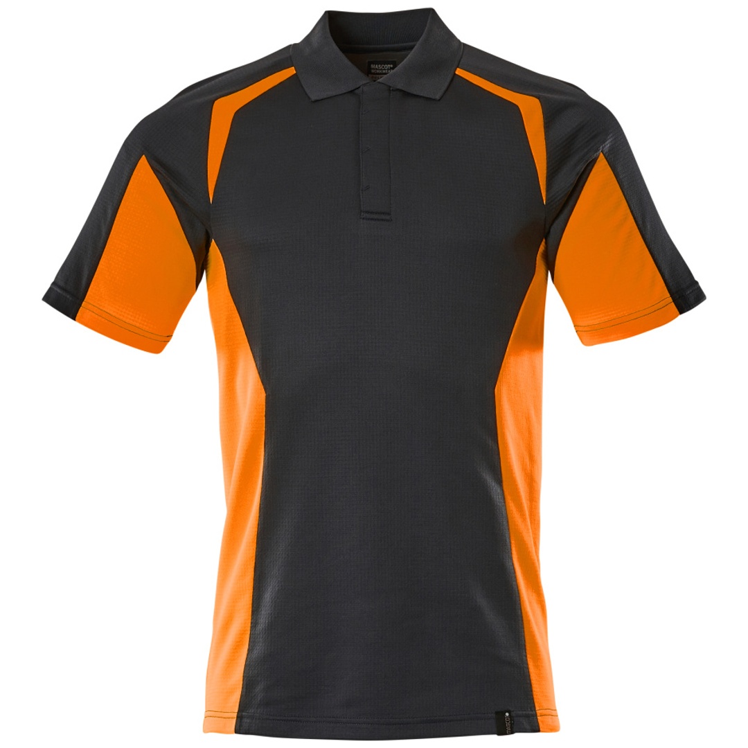 Mascot Polo-Shirt, moderne Passform Polo-shirt Gr. M, schwarzblau/hi-vis orange