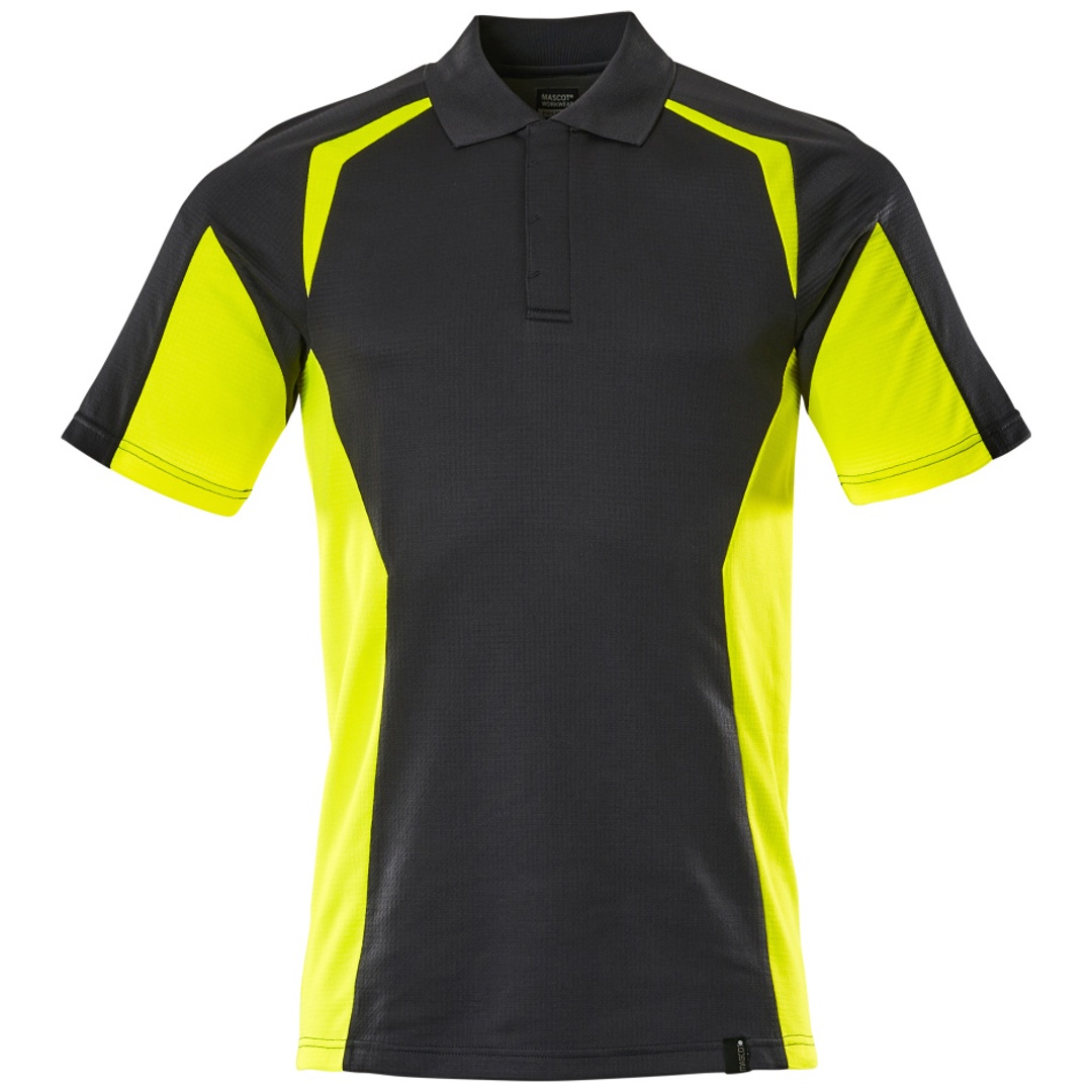 Mascot Polo-Shirt, moderne Passform Polo-shirt Gr. XS, schwarz/hi-vis gelb