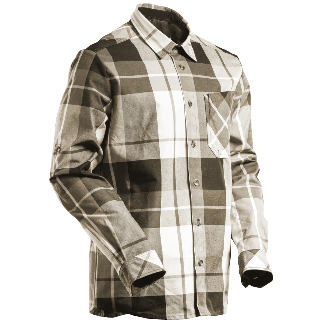 Mascot Hemd aus Flanell, kariert Gr. L, Dunkel Sandbeige-kariert