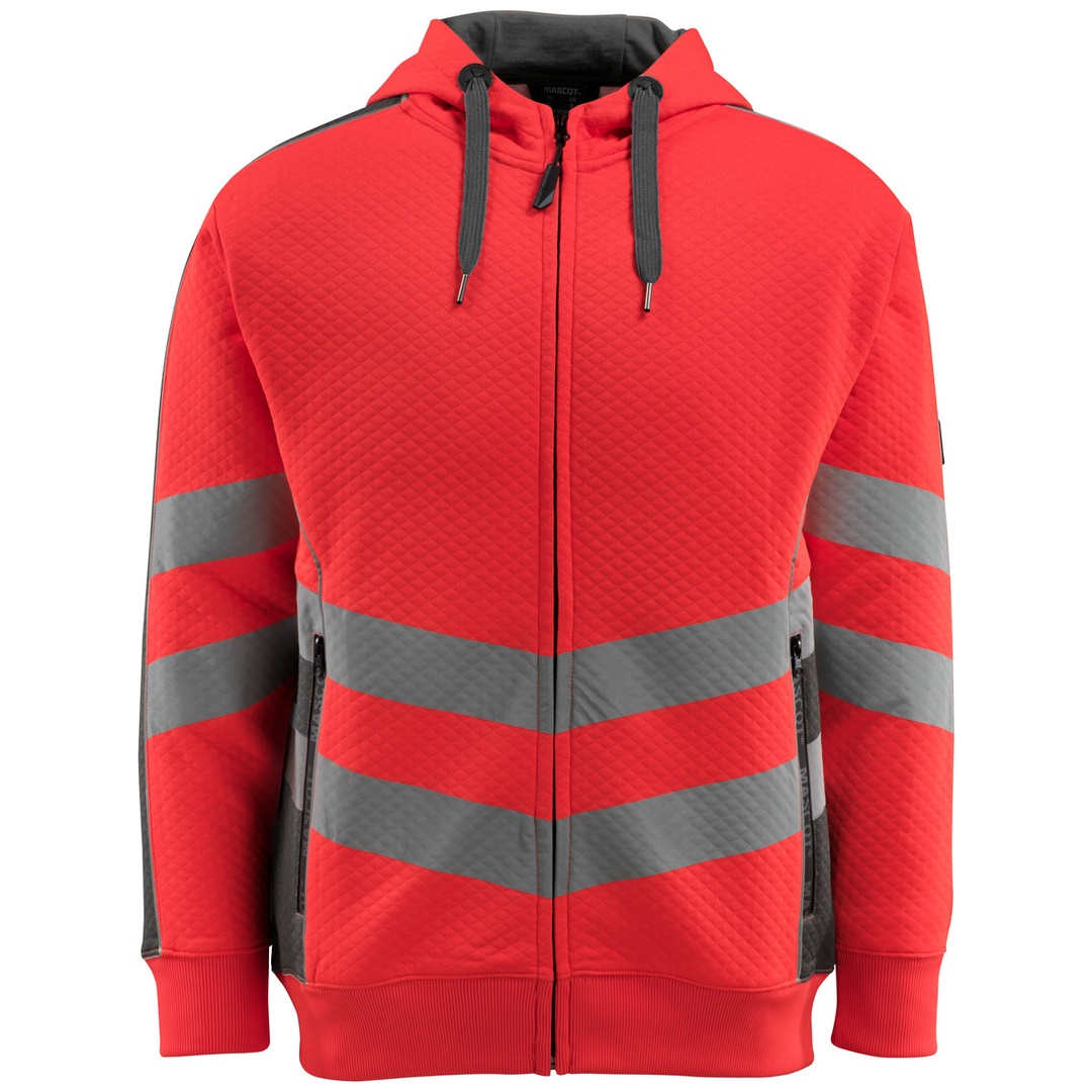 Mascot Warnschutz Kapuzensweatshirt CORBY SAFE SUPREME mit Reißverschluss 50138 Gr. S warnrot/dunkelanthrazit