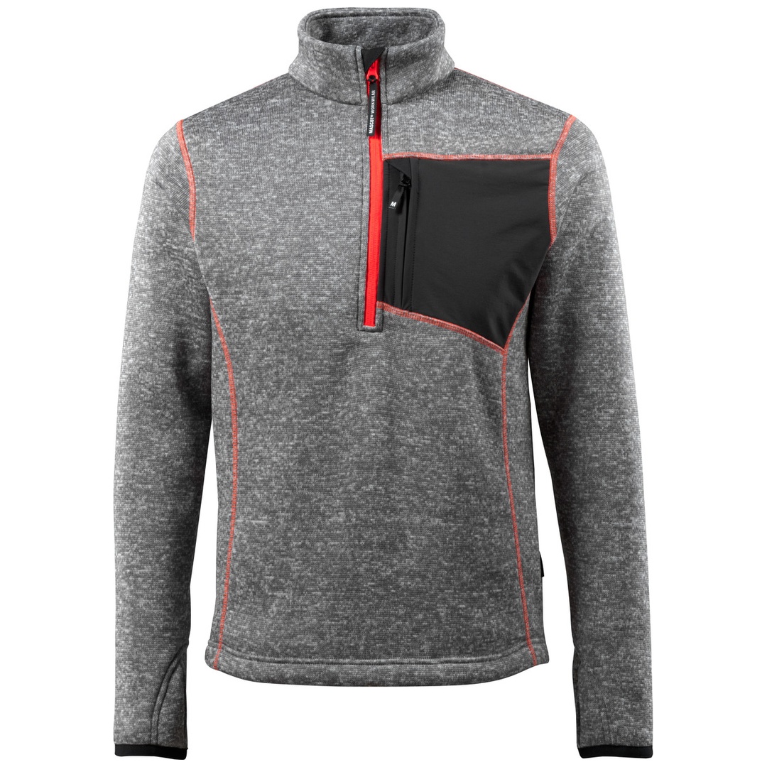 Mascot Strickpullover REIMS HARDWEAR mit kurzem Reißverschluss 50149 Gr. 3XL grau-meliert
