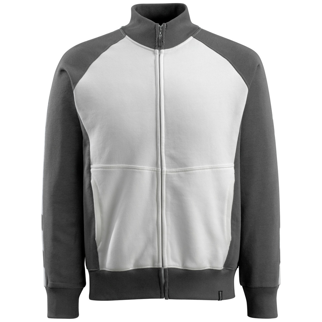 Mascot Sweatshirt AMBERG UNIQUE mit Reißverschluss 50565 Gr. S weiss/dunkelanthrazit